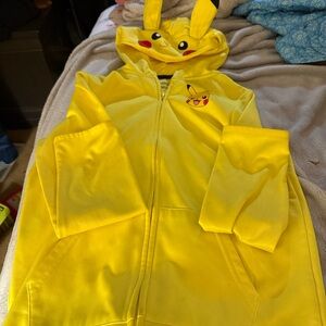 Yellow Pikachu Hoodie with Ears Boys size 12